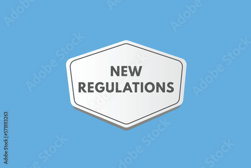 New Regulations text Button. New Regulations Sign Icon Label Sticker Web Buttons 