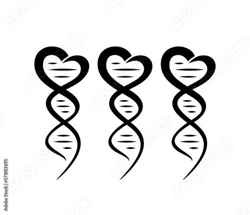 DNA day logo. Love concept. In vitro fertilization. Reproduction, medicine.