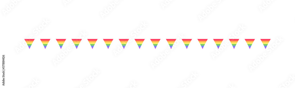 Rainbow flag separator. Pride month divider simple vector illustration clipart