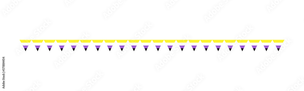 Gender Nonbinary Flag Garland. Pride month bunting simple vector graphics. Gender Nonbinary Flag Garland. Pride month bunting simple vector graphics.