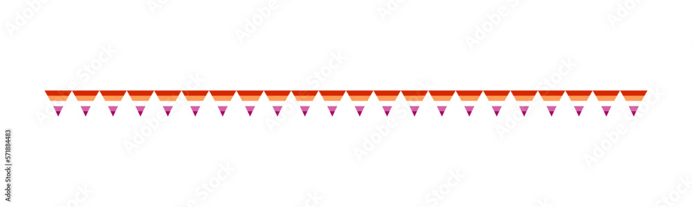 Lesbian Flag Garland. Pride month bunting simple vector graphics. Lesbian Flag Garland. Pride month bunting simple vector graphics.