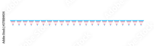 Transgender Flag Garland. Pride month bunting simple vector graphics.