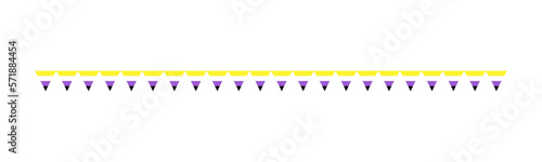 Gender Nonbinary Flag Garland. Pride month bunting simple vector graphics.