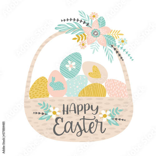 Happy Easter. Vector isolated illustration for card  poster  flyer and other use.