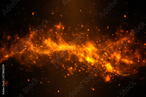 Background with fiery sparks and glow. space abstract wallpaper. Generative AI
