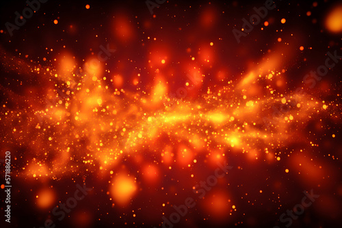Bright abstract background with fire and sparks. Generative AI