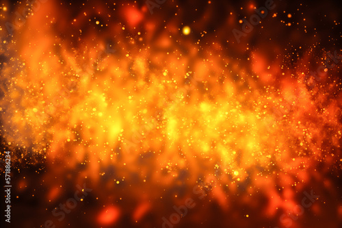 Fiery background with sparks and glow. Generative AI