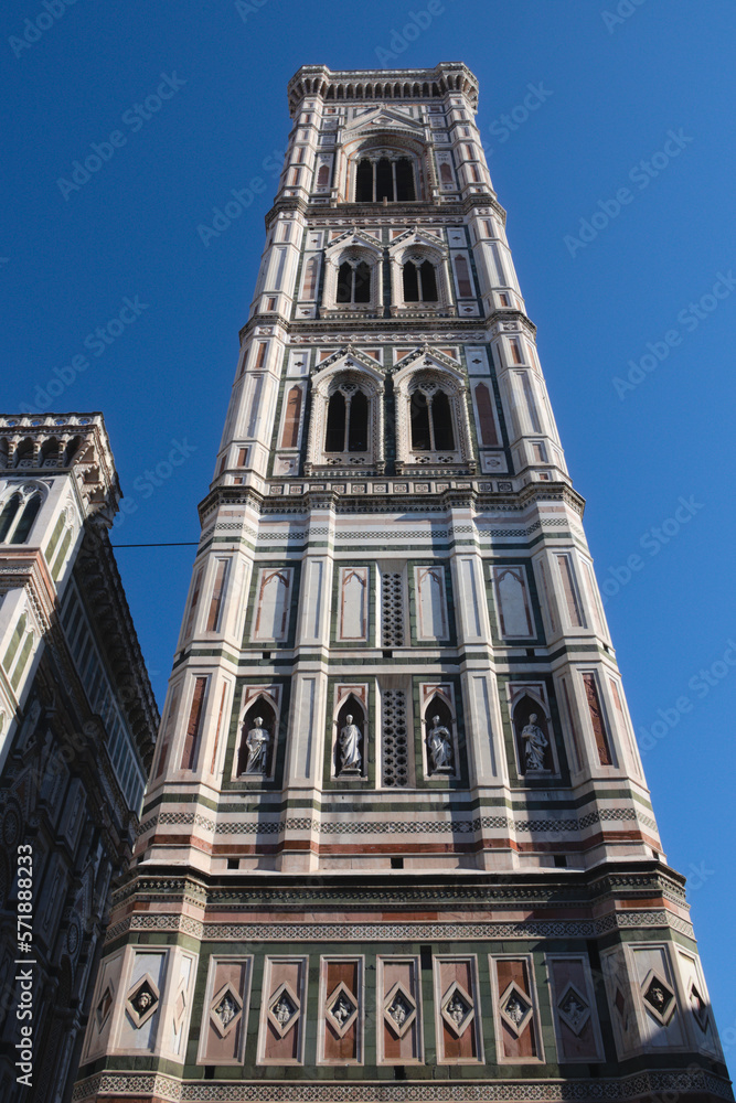 Giotto's Campanile and Brunelleschi's Dome (Florence Cathedral buildings),  Florence, Italy