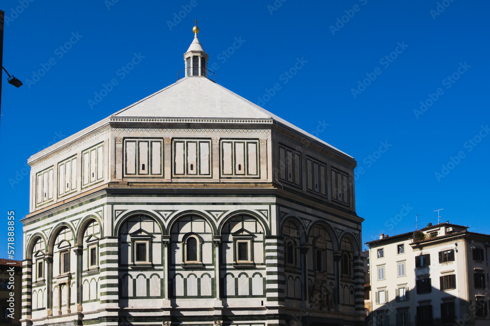 The Baptistery of St. John (Italian: Battistero di San Giovanni), next the Florence Cathedral of Saint Mary of the Flower