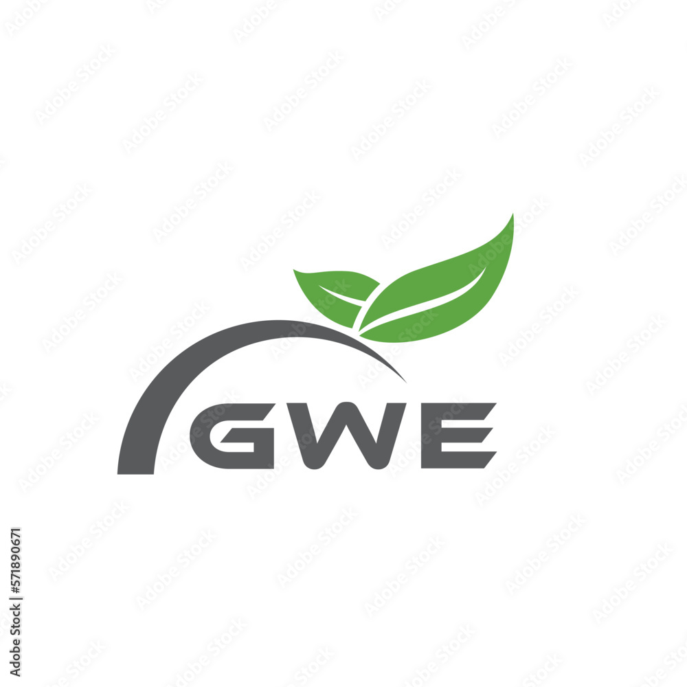 Fototapeta premium GWE letter nature logo design on white background. GWE creative initials letter leaf logo concept. GWE letter design.