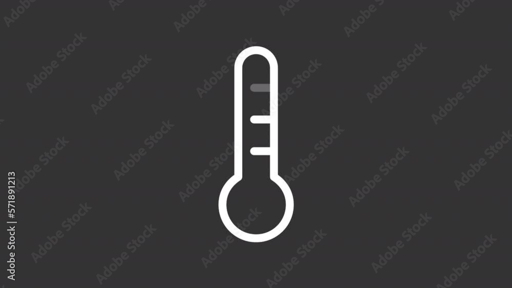Animated thermometer white line icon. Measuring temperature. Loop HD video with chroma key, alpha channel on transparent background, black solid background. Outline motion graphic animation Animated thermometer white line icon. Measuring temperature. Loop HD video with chroma key, alpha channel on transparent background, black solid background. Outline motion graphic animation