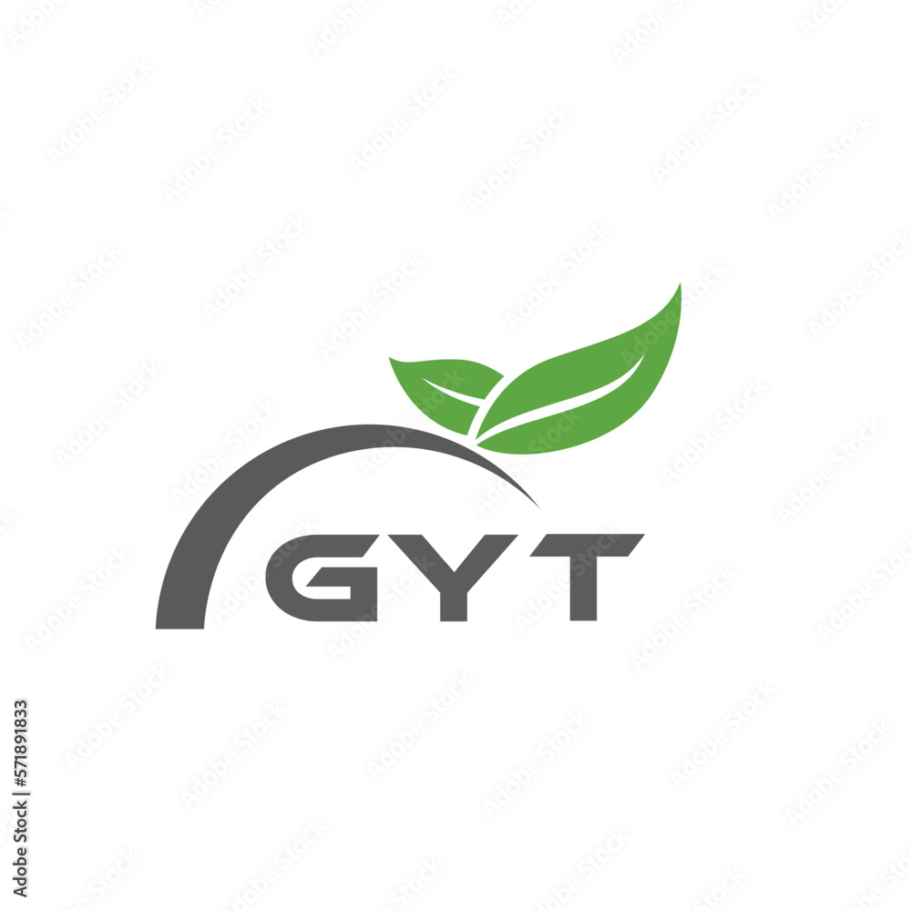 GYT letter nature logo design on white background. GYT creative initials letter leaf logo concept. GYT letter design. GYT letter nature logo design on white background. GYT creative initials letter leaf logo concept. GYT letter design.