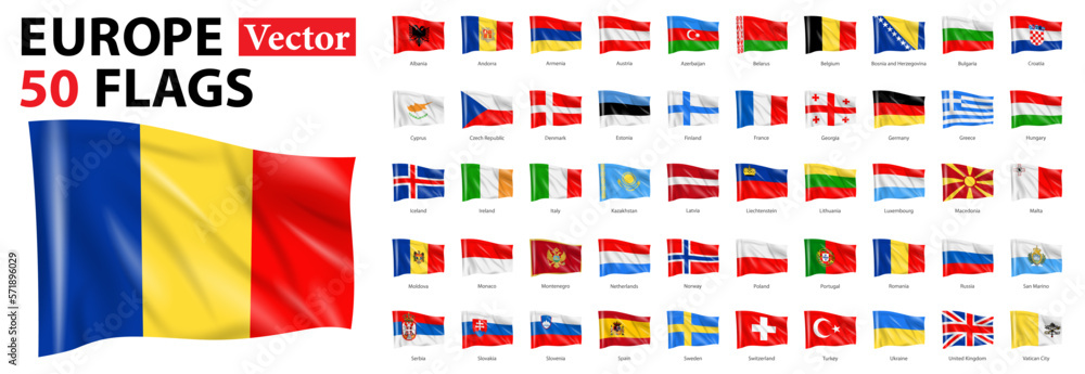 flags of all Europe countries vector Stock Vector | Adobe Stock