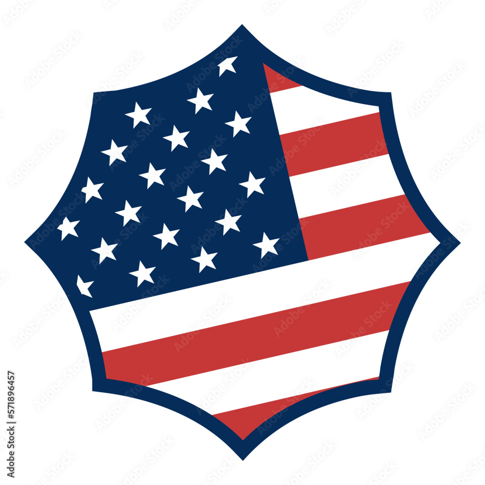 American flag with stars. Vector flat illustration American flag with stars. Vector flat illustration