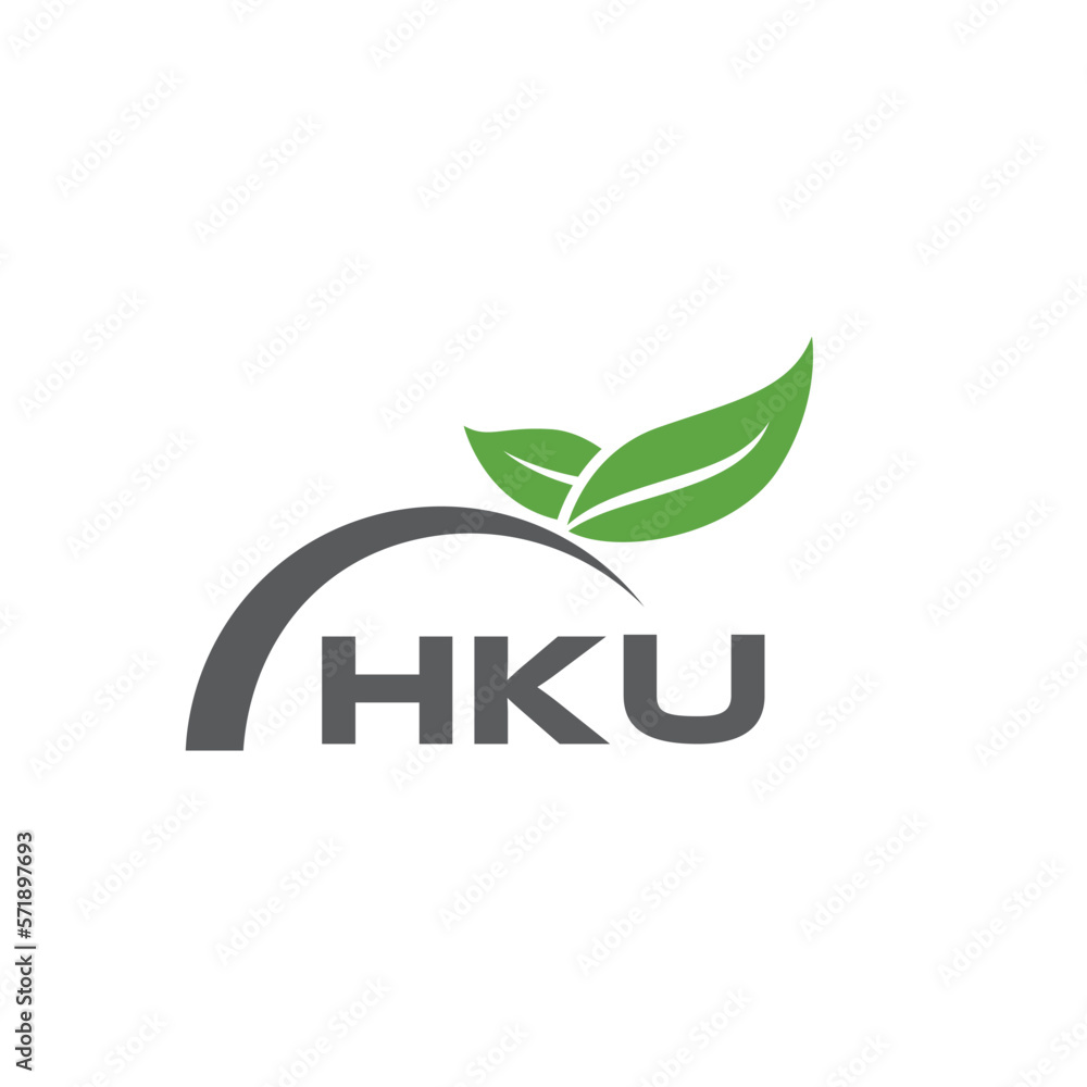 HKU letter nature logo design on white background. HKU creative initials letter leaf logo concept. HKU letter design. HKU letter nature logo design on white background. HKU creative initials letter leaf logo concept. HKU letter design.