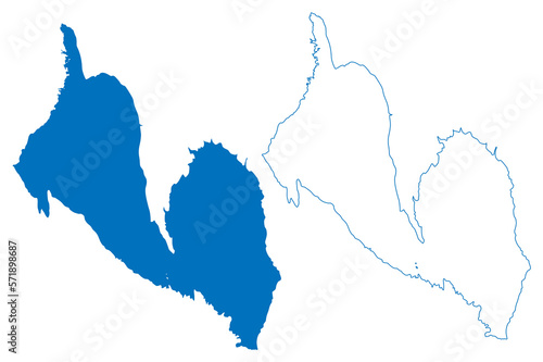 Lake Almanor Reservoir (United States of America, North America, us, usa, California) map vector illustration, scribble sketch Canyon Dam map