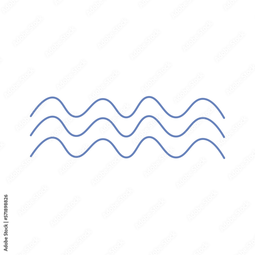 Ocean wave icon. Wave line and wavy zigzag lines. Vector illustration.