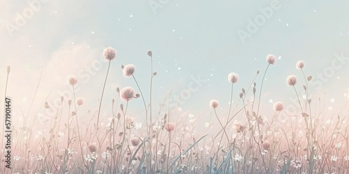 Fototapeta Naklejka Na Ścianę i Meble -  Soft background color with floral theme design, awesome for banner card or background design