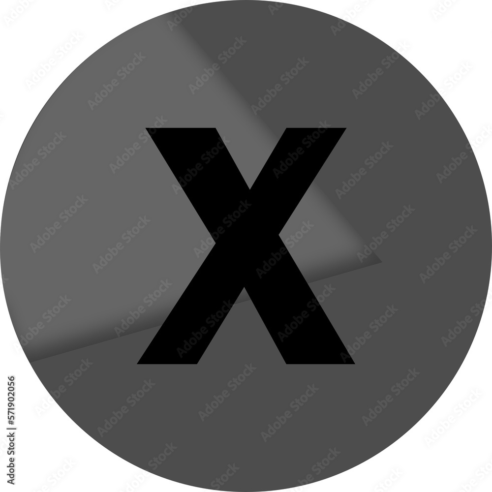 Fototapeta premium 3d alphabet icons , x , png 2023, transparent, viral, popular, cool