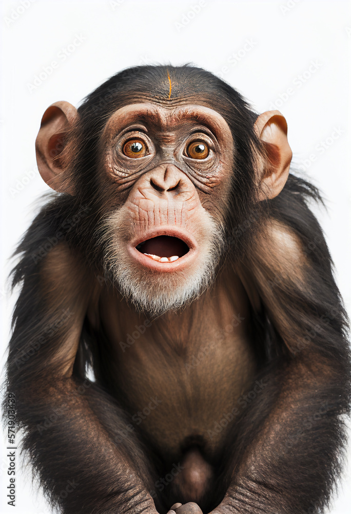 Scared Chimpanzee. generative AI Scared Chimpanzee. generative AI