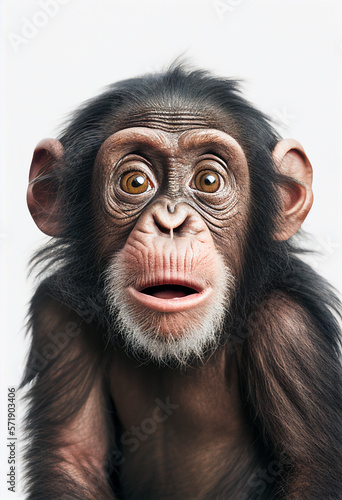 Scared Chimpanzee. generative AI © Kurosch