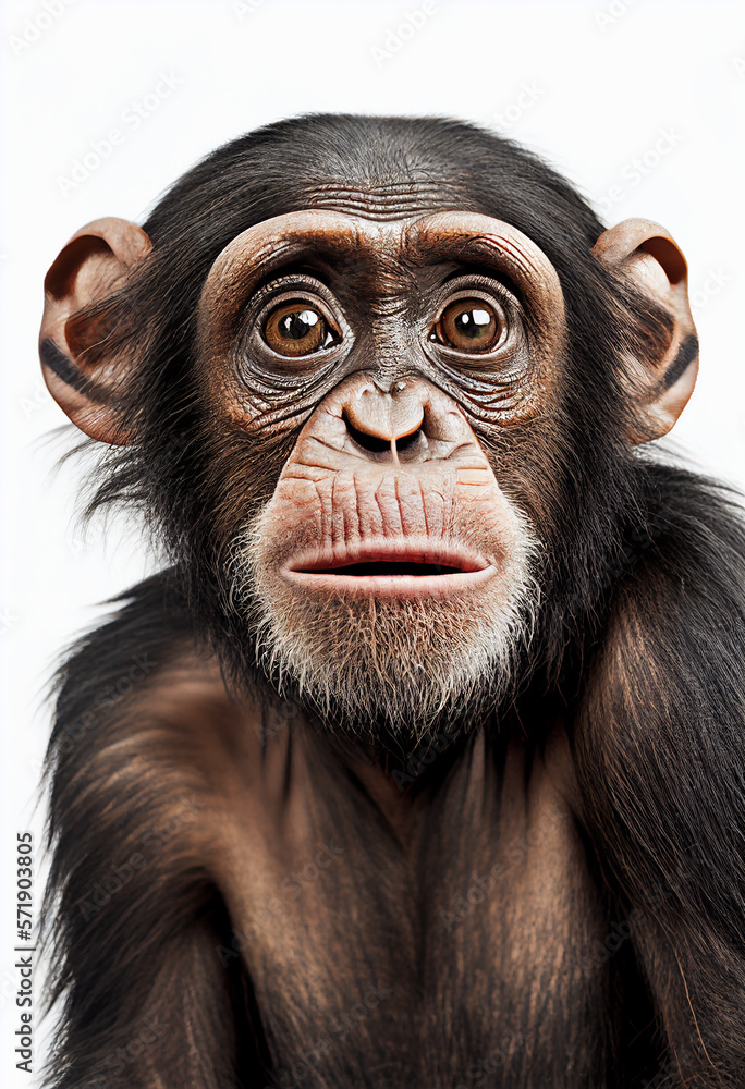 Fototapeta premium Surprised Chimpanzee. generative AI
