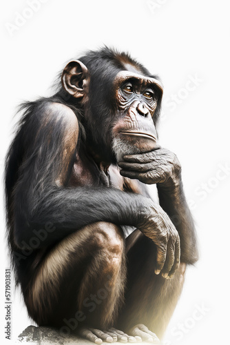 Thoughtful Chimpanzee. generative AI © Kurosch