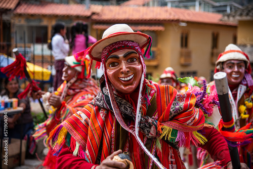 Festividad religiosa "bajada de los reyes magos" en Ollantaytambo, Cusco, Perú