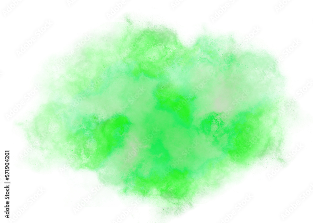 futuristic green dust smoke particles