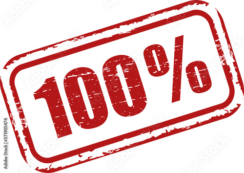 Cuadro en lienzo 100 percent red stamp, 100% stamp