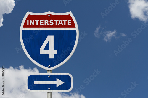 USA Interstate 4 highway sign