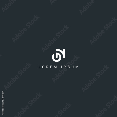 Creative minimal letter GN NG logo monogram icon design vector template.
