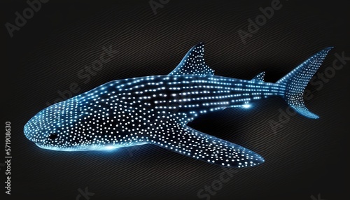  a blue whale with white dots on it's body.  generative ai