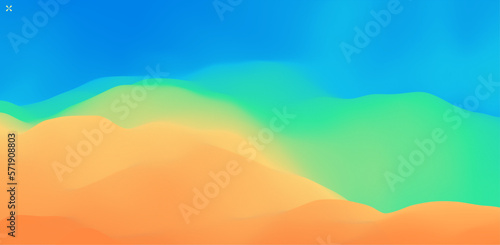 Desert dunes sunset landscape. Abstract background with dynamic effect. Creative design with vibrant gradients. 3D vector Illustration.