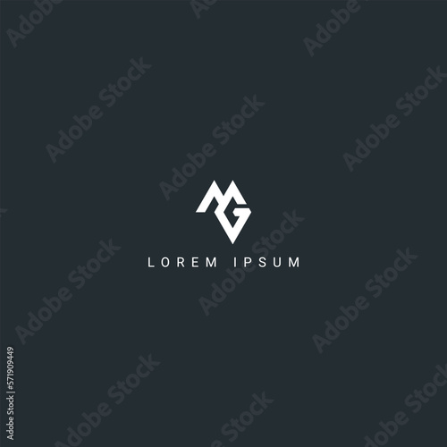 Creative minimal letter MG GM logo monogram icon design vector template.