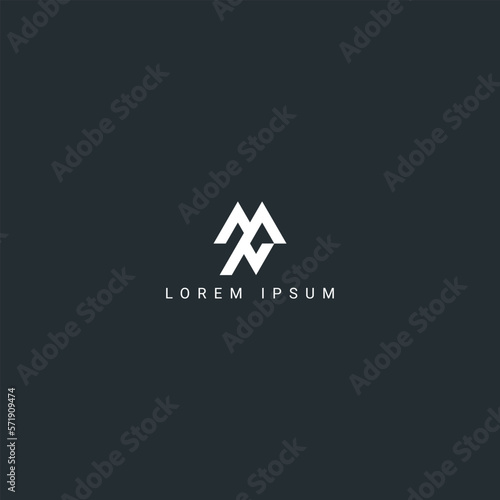 Creative minimal letter MN NM logo monogram icon design vector template.