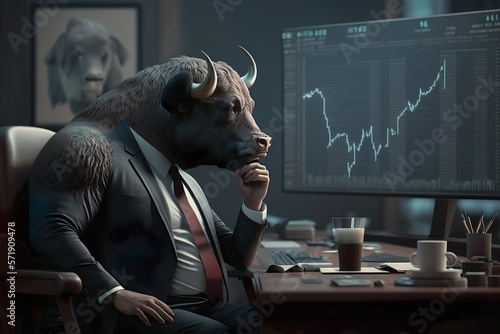 Bull market trading concept. Generative AI.
