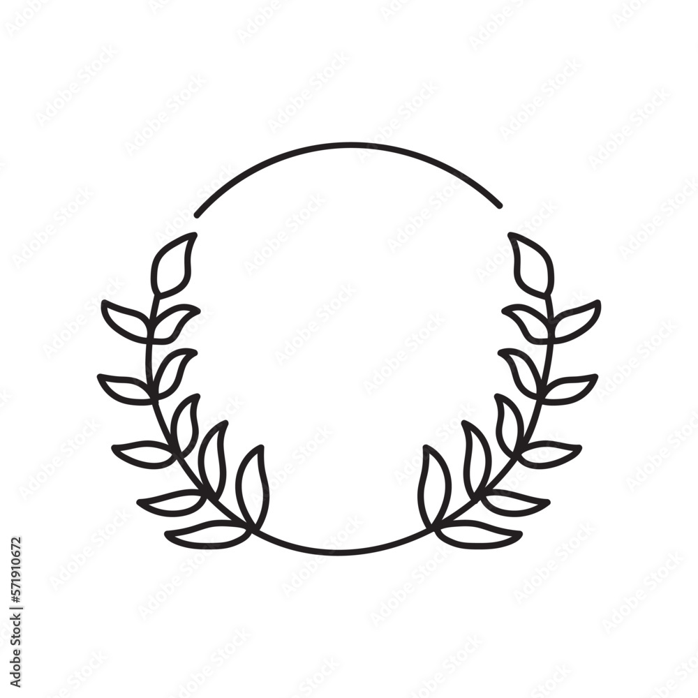 Vector floral hand drawn logo template in elegant and minimal style on white background illustration For badges, labels, logotypes and branding business identity. Vector floral hand drawn logo template in elegant and minimal style on white background illustration For badges, labels, logotypes and branding business identity.