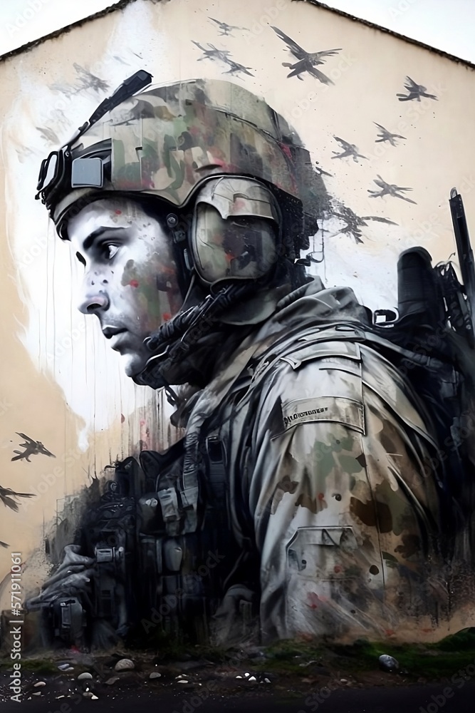 Street art, war drawing, graffitti Street art, war drawing, graffitti