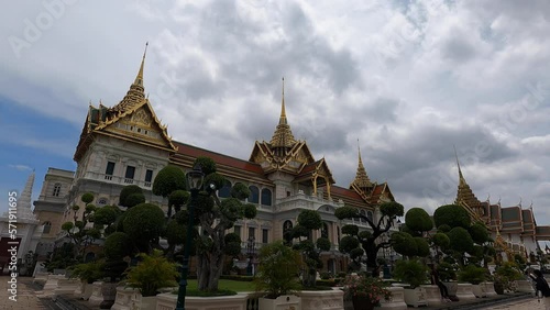 Outside view of the ancient Royal Palace in the city of Bangkok