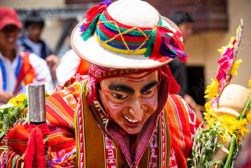 Festividad religiosa "bajada de los reyes magos" en Ollantaytambo, Cusco, Perú