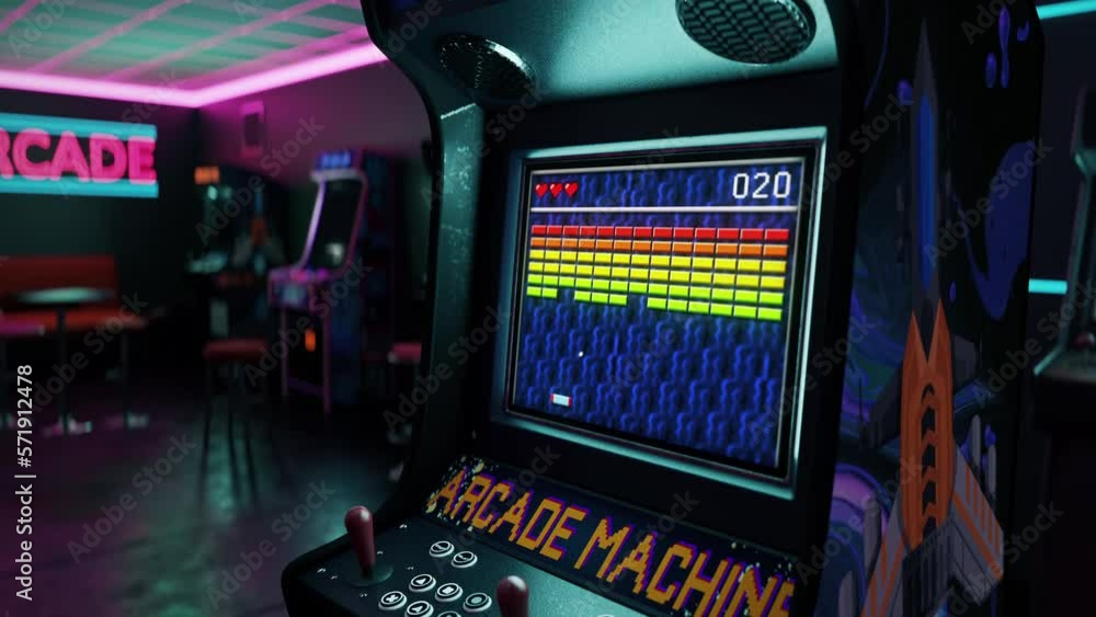 Video „Brick Breaking Simulator On OldSchool Arcade Gaming Machine