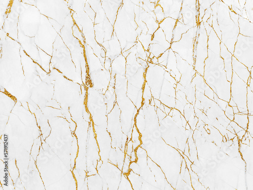 White and gold marble grunge texture crack pattern background. 