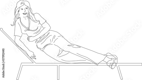 Vector sketch illustration of teenage girl sleeping relaxed