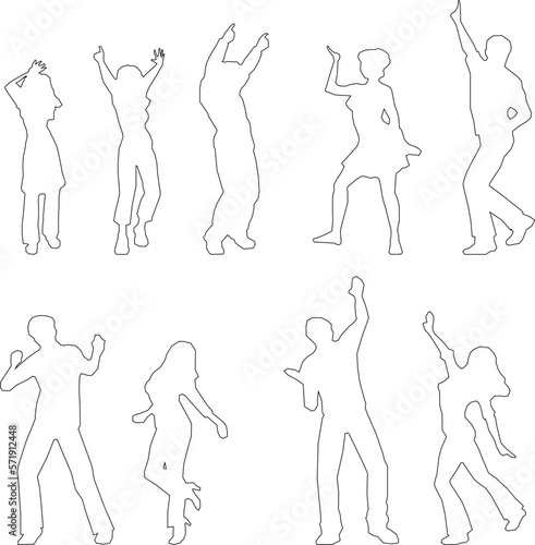 Vector sketch illustration of young couple dancing old 80s era