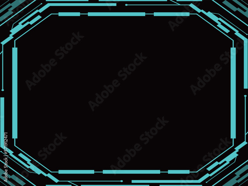 サイバーパンクな背景　横位置　ターコイズブルー