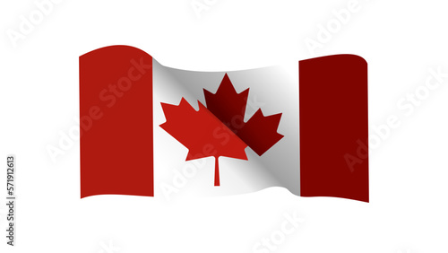 Flag of Canada isolated on transparent background, wave flag