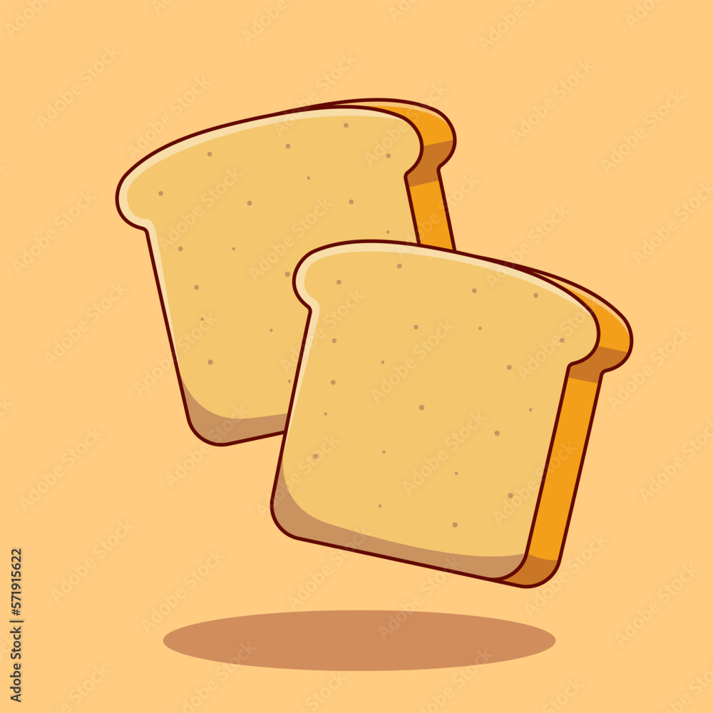 Cartoon vector illustration sliced toast Cartoon vector illustration sliced toast