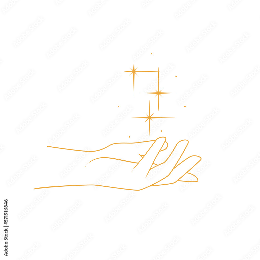The stars in the hands - concept of magic. Illustration on transparent background The stars in the hands - concept of magic. Illustration on transparent background
