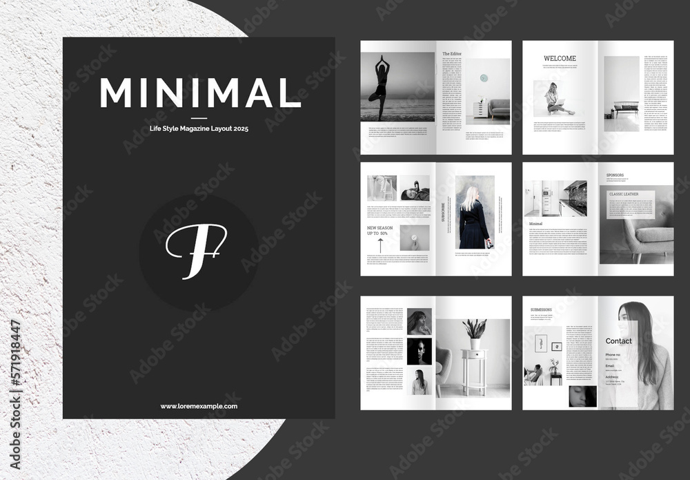 Minimal Magazine Templates Stock Template | Adobe Stock